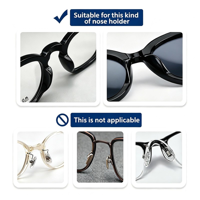 Eyeglass Nose Pads 10 Pairs Silicone Anti-Slip Stick-On Airbag Pads