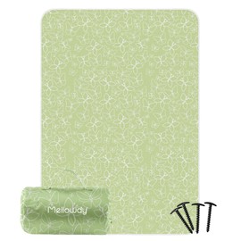 Mellowdy Companion Outdoor Printing Blanket - Waterproof, Wind-resistant, Warm, Utility Blanket for Camping, Picnic, Stadium, Beach, Gameday, Travel, Foldable with Carrying Bag（Spring Butterfly,55x80）