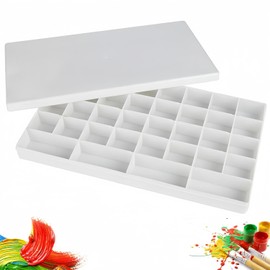 THJOPOKEEL Caja de Paleta de Acuarela Portátil Rectangular, Estuche Dispensador de Pintura de Plástico para Acuarela (36 Rejillas)