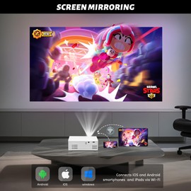 Smart Beamer,Mini Projektor HD 1080P Unterstützt,Heimkino Video Projector Kompatibel mit TV Stick/HDMI/Smartphone/Spielkonsole/USB