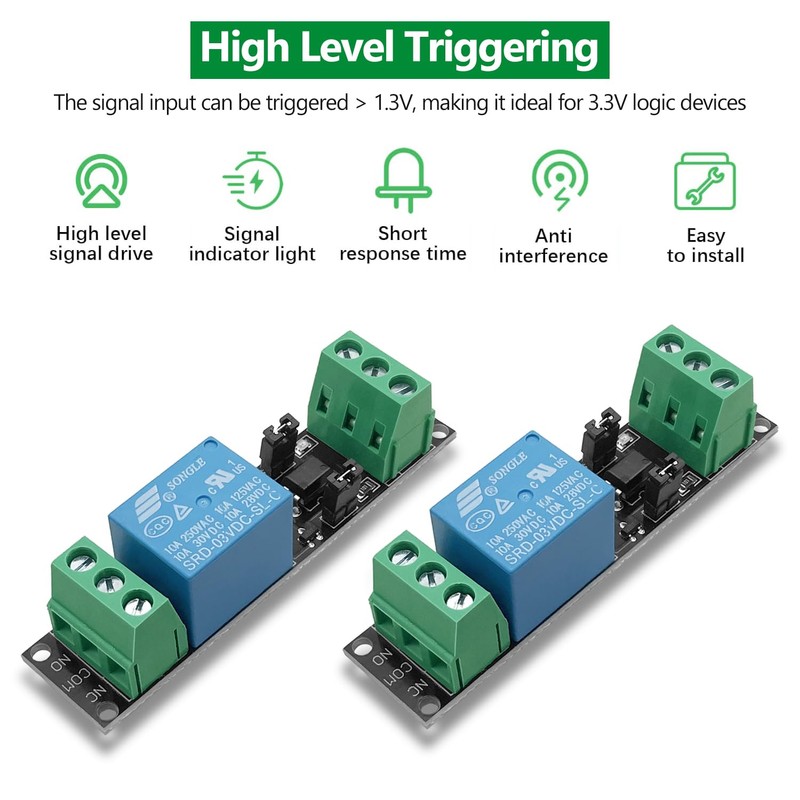 Hoembpn 5 Pcs 3V Relay Module Power Switching Board 1