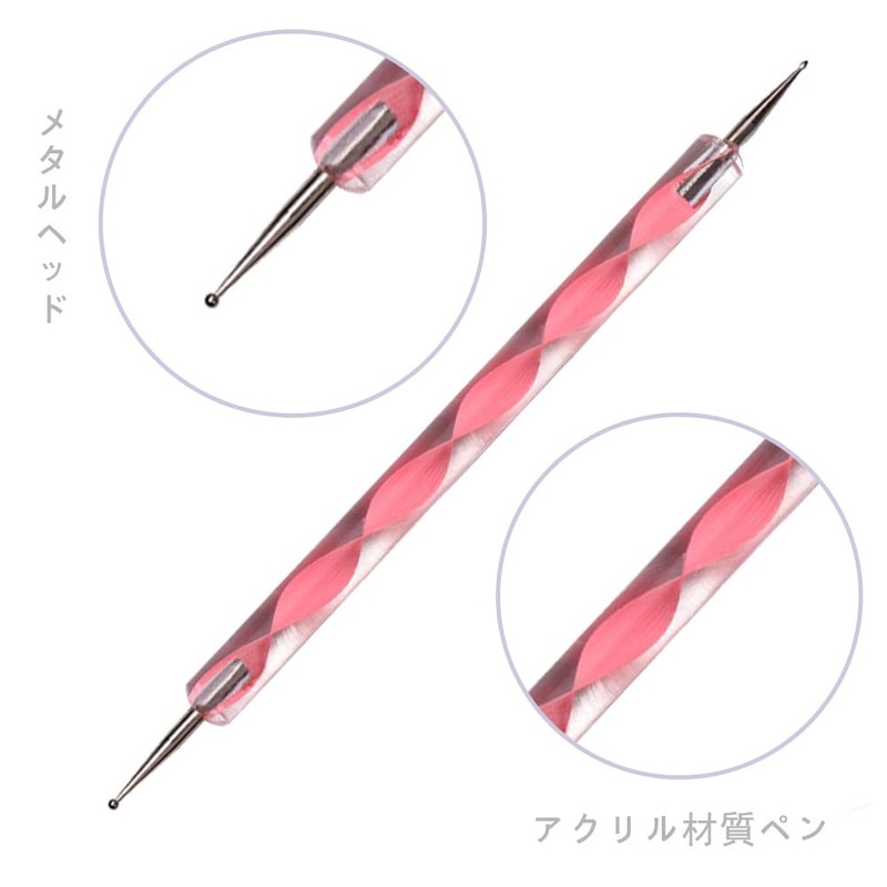 LIKENNY Double Ended Nail Art Dot Stick, Nail Brush, Nail