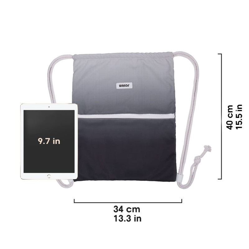 WANDF Drawstring Backpack String Bag Sackpack Cinch Water Resistant Nylon