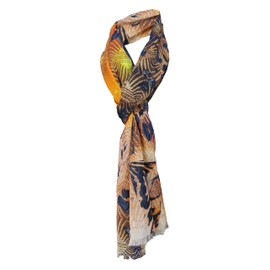 Scarf Brown Beige Blue Black Grey Orange Yellow Red Patterned Size 180 x 70 cm, multicoloured