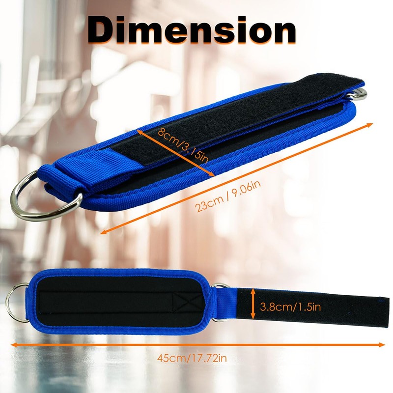 Ankle Straps,Double D-Ring Ankle Resistance Bands Adjustable Wrist Cuffs Kickback