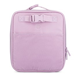Parker Kids Insulated Waterproof Lunch Box for Children - Customizable Lunch Bag with Durable Hook and Loop Patches, Easy-Open Zippers, Water Bottle Buckle - Lilac