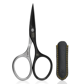 GERMANIKURE Professional Nail Cutter Scissors - Self-Sharpening FINOX22 Titanium Coated Stainless Steel Manicure Tools in Leather Case - Ethically Made in Solingen Germany - 2704