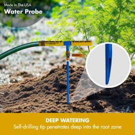 T&T Tools 60 Inch Water Probe - Steel Deep Root Irrigator for Trees - Professional Drip Irrigation Tool with Self Drilling Tip- Brass Valve -Deep Drip Watering Stakes for Efficient Deep Root Hydration