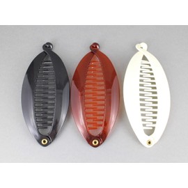 3 banana combs Cream Brown Black set pack 3 small hair clips comb plastic 4.5 inches long tip to tip