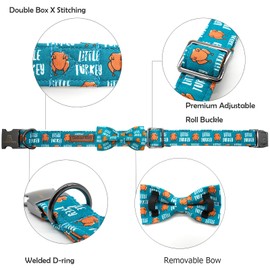 Lionheart glory Thanksgiving Dog Collar, Turkey Dog Bow Collar Adjustable Soft and Comfortable Bowtie Collars for Small Dogs Girl or Boy Pet Gift Fall Collar Dog Bow