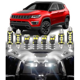 BMT xms Car Interior LED Light Replacement for JEEP Compass 2017-2022,6000K Super Bright Interior Light Bulbs Package, 11pcs