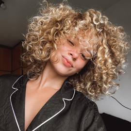 8 Packs GoGo Curl Crochet Hair 10 Inch Curly Crochet Hair for Women Water Wave Beach Curl Deep Crochet Braids Blonde Synthetic Braiding Hair Extensions 27/613