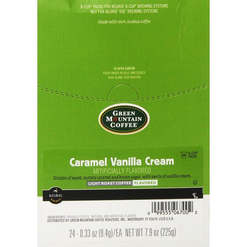Green Mountain Coffee Caramel Vanilla Cream, K-Cup Portion Pack for