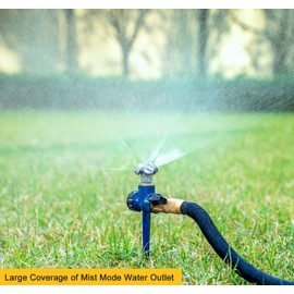 ESOW All Metal Lawn Sprinkler 2 Pack, Creative Triple Spray Head Garden Sprinkler with Spike Base, 360 Degree Large Area Coverage for Yard, Lawn, Garden and Grass Irrigation