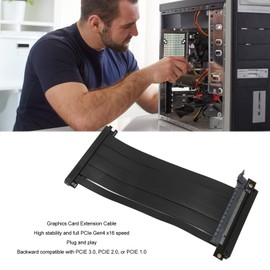 ASHATA Cable Elevador PCIe 4.0 X16, Blindado de Alta Velocidad de Montaje Vertical para Juegos PCI Express Gen4, Cable de Extensión de Tarjeta Gráfica Dual Reverse Ultra Riser Cable