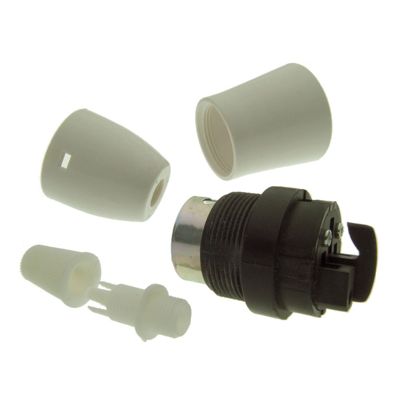 Bayonet Cap (B22) Bulb Holder in White with Shade Skirt