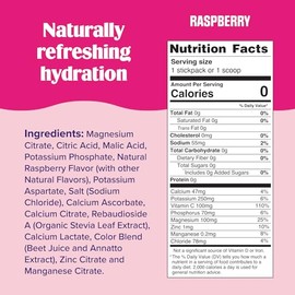 Ultima Replenisher Daily Electrolyte Powder Drink Mix – Raspberry, 30 Servings Canister – Zero Sugar Hydration Powder with 6 Electrolytes & Minerals –