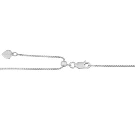 Kooljewelry Sterling Silver 1 mm Adjustable Length Box Chain Necklace (22 inch)