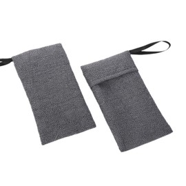 Soap Pocket Exfoliating Soap Saver Pouch, Body Scrubber Sponge, Exfoliator for Bath or Shower, for Large Bar Soap or Leftover Bits, Graphite Gray, 2 Pack + 2 Soap Lifting Pads