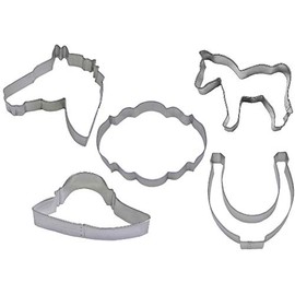 Kentucky Derby Horse Cookie Cutter 5 Piece Set from The Cookie Cutter Shop - Horse, Horseshoe, Horse Head, Ladies Hat Cookie Cutters – Tin Plated Steel Cookie Cutters