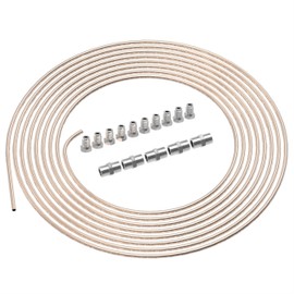 AUPROTEC 5 m brake line Ø 4.75 mm Kunifer with ABE in set + 10 screw connections + 5 connectors M10 x 1 DIN 74 234 compliant copper-nickel brake tube in assortment for flaring F