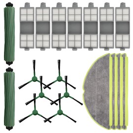 (19 Stück) 205 DustCompactor Vac Ersatzteile Kompatibel mit dem iRobot 205 DustCompactor Vac Saugroboter. 2 Bürstenrollen, 4 Wischpads, 6 Seitenbürsten, 7 HEPA-Filter