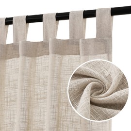 H.VERSAILTEX Linen Blended Curtains - Natural Textured Living Room Curtains (Set of 2, 52" x 96", Energy Efficient Light Filtering)