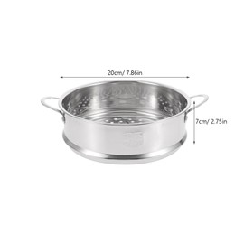Cabilock 20cm Steamer Insert Pans Stainless Steel Steamer Pot Food Steamer Basket Insert with Handle Steamer Cookware Food Steamer for Dim Sum Dumplings Vegetables Meat and Fish