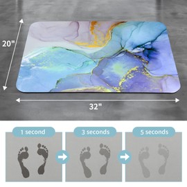 Gibelle Bath Mat Rug Set 2 Piece, Super Absorbent Quick Dry Bathroom Rug Set, Non Slip Rubber Backed Bathroom Floor Mat for Tub Shower Sink (20"x32"+20"x32", Blue Purple)