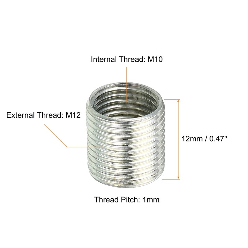 PATIKIL M12 to M10 Thread Adapters Sleeve Reducing Nut, 10