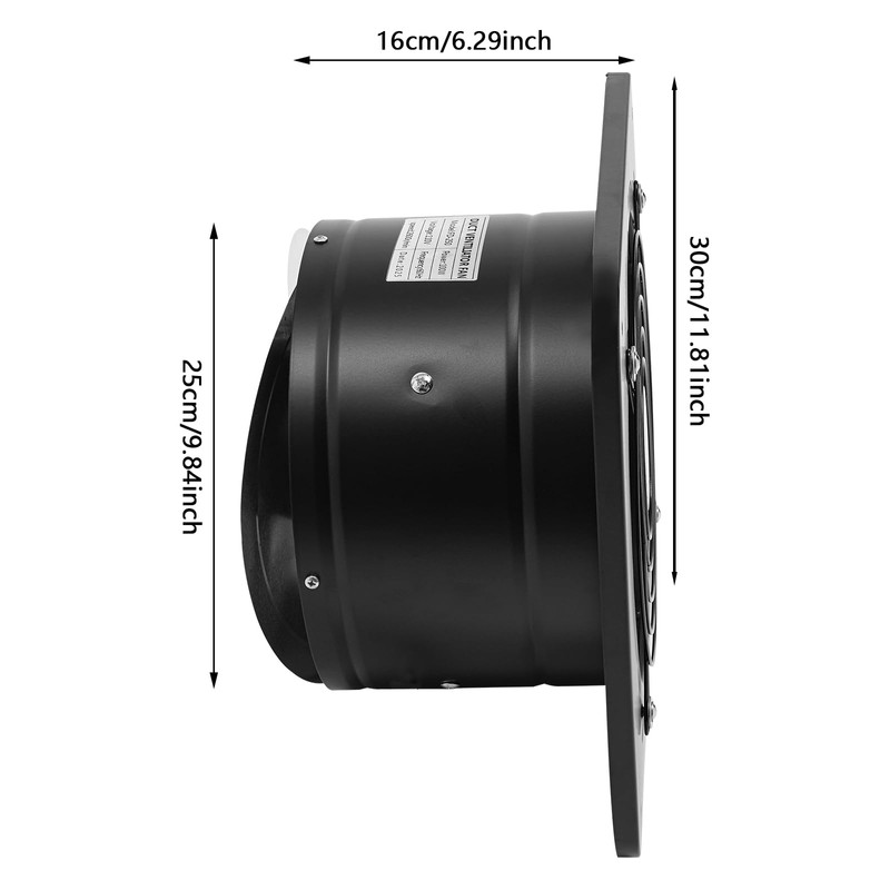Pinelicorn 8 Inch Wall Mounted Window Exhaust Fan 80W 500CFM