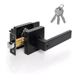 LIZOFERTAS Cerradura Manija Negra Cuadrada Puerta Recamara O Principal