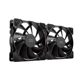 Mars Gaming MF-PWMX2 Black, 2 Fans 120 mm, Whisper Quiet FDB 12 dB, Anti-Vibration System, PWM System