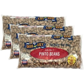 Dixie Lily Pinto Beans - Dried Beans, For Soups, Stews & Hearty Dishes, Easy Quick Soak & Slow Cooker Methods, Non-GMO & Flavorful - 12oz, 3 Pack