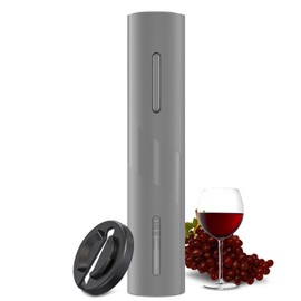 COKUNST Electric Wine Opener, Automatic Operation Corkscrew, Battery Operated Wine Bottle Opener with Foil Cutter, Wine Gift for Wedding Kitchen Party Home, Grey