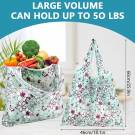 OGMBI 24 Pcs Foldable Shopping Tote Bags, Large Reusable Grocery Tote Bag Bulk, Eco Waterproof Shopping Bag for Women, Washable Grocery Bags Folding in Pouch for Daily Use Travel Outdoors Storage