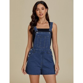luvamia Overall Shorts for Women Denim Womens Romper Shorts Womens Jean Short Overalls Denim Blue Overall Shorts Classic Blue Size Medium Size 8 Size 10