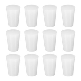uxcell 12 Pcs White Silicone Solid Rubber Stoppers, Tapered Plugs Lab Seal Tube Stopper Plugs for Drainpipe Sinks Industry and Laboratories, 14mm to 19mm Dia
