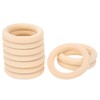 10pcs Baby Wooden Rings for Crafts, Natural Wooden Teething Ring