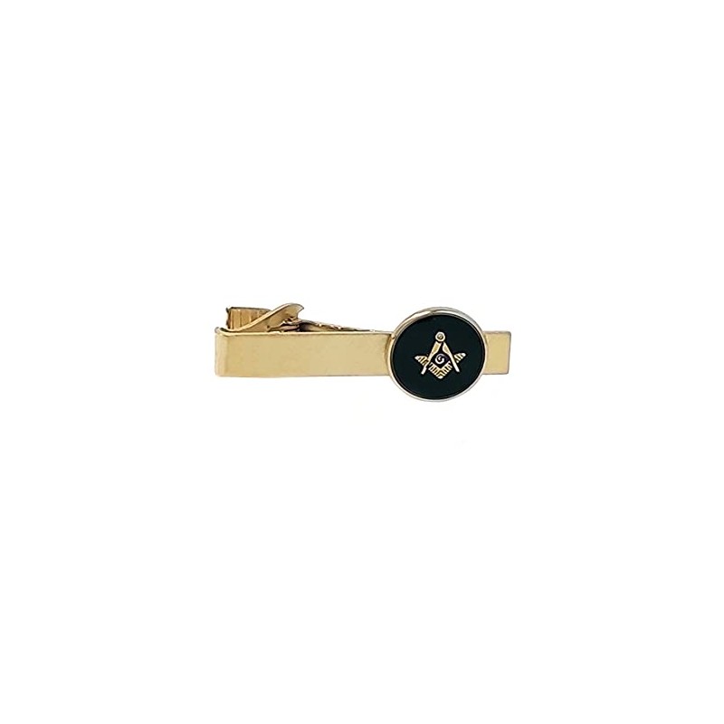 Masonic Round Symbol Tie Bar - Black Blue Gold