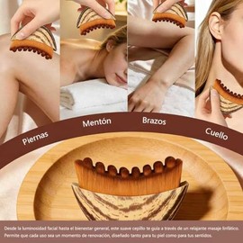 Cepillo de masaje facial para contorno linfático, ergonómico. | Reduce hinchazón, desintoxica, reafirma, mejora brillo y absorción cutánea.