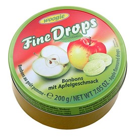 Woogie, German Fine Drops Apple Sanded Hard Candy Tin 200g (Apfelgeschmack) (3 pcs)