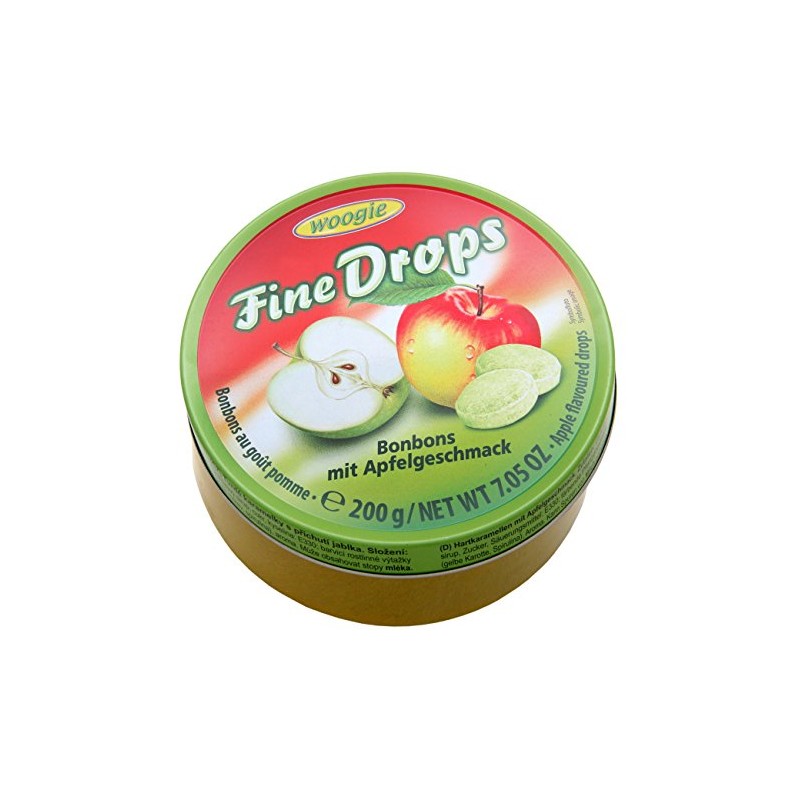 Woogie, German Fine Drops Apple Sanded Hard Candy Tin 200g