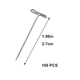 100 Pcs Wig Making Pins, Wig Needles, 27mm T Needles, Wig T Pins, Wig Needles for Wig Making DIY Knitting Craft