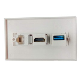 Ulyris HDMI USB3.0 Cat6 Wallplate Ethernet Wall Plate Panel Size 70*115mm HDMI USB3.0 Cat6 Connector Wall Plate