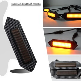 ZDEERAOTO 4pc Smoked Housing Amber LED Front Grille Lights DRL Feature Kit for Toyota Tacoma 2024 TRD Off-Road Crew Cab Pickup Accessories