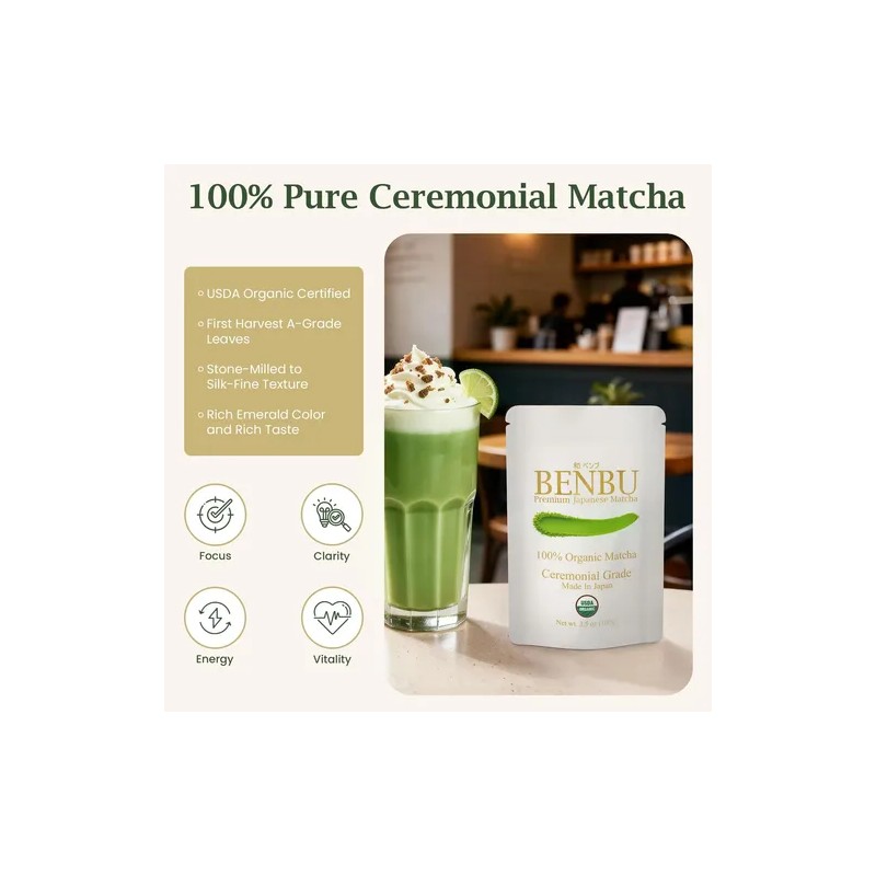 Benbu Té Matcha Orgánico Benbu Grado Ceremonial 100 G