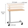 Skuehod Heavy Duty Height Adjustable Overbed Bedside Table Movable with