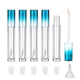 CAIYA 5 Pcs Empty Lip Gloss Tubes, 5ml Clear Lip Gloss Containers, Empty Refillable Lipstick Tubes for Samples Beauty Makeup Gift
