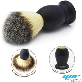 YNR England Shaving Product Straight Cut Throat Razor Professional Barber Manual Mustache Beard Shaving Razors Set for Men (Black)